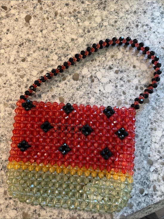 Zara Handbags - Watermelon Beaded Mini Bag